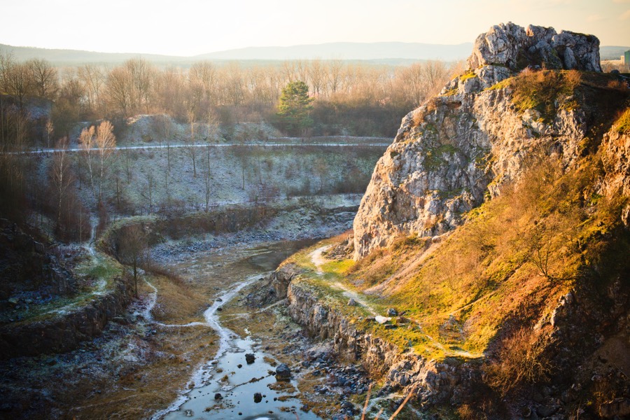 Kadzielnia quarry in Kielce in warm light